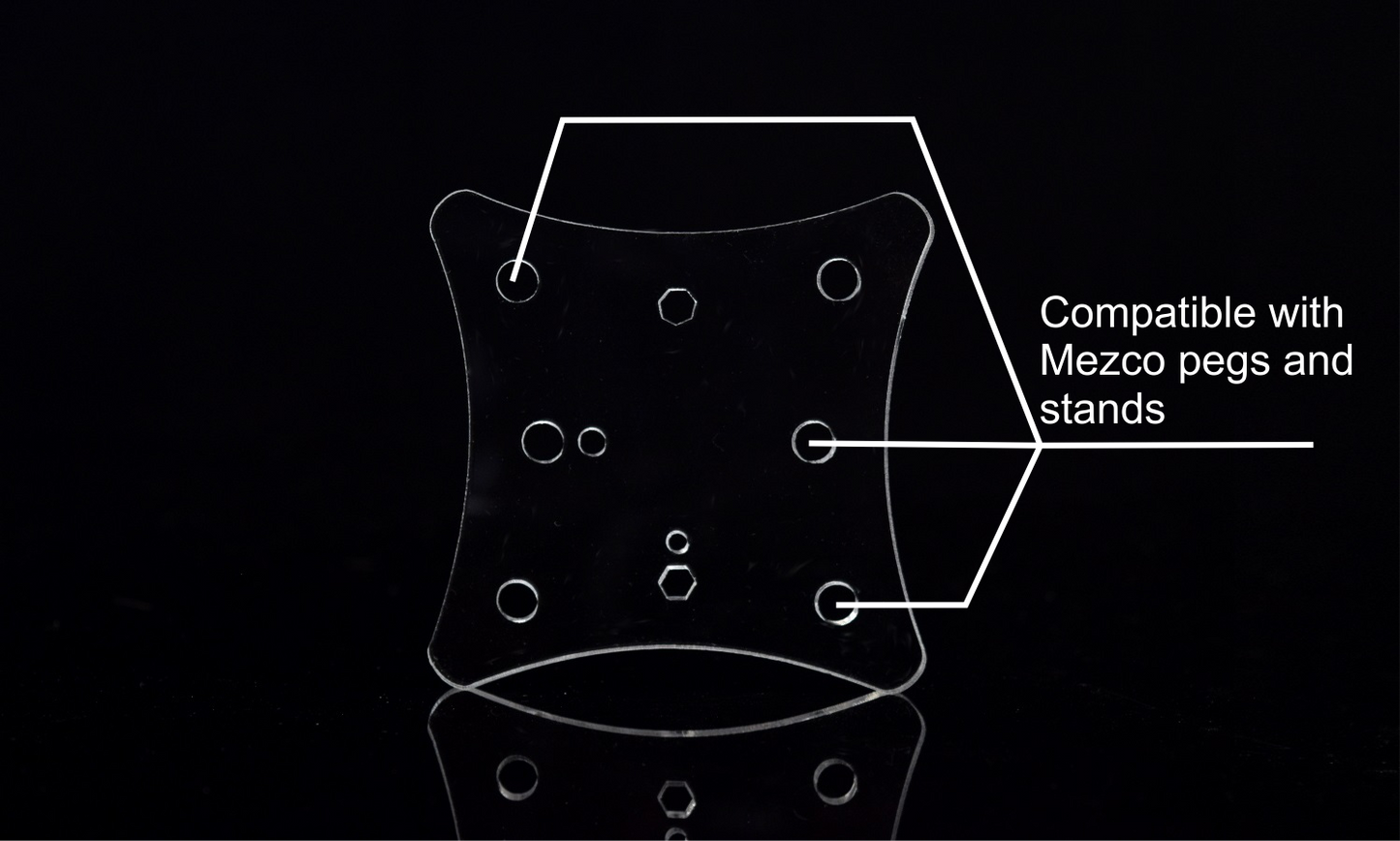 M-Base - 5 pack - Compatible with Mezco stand arms/pegs + 6 others - 5 bases